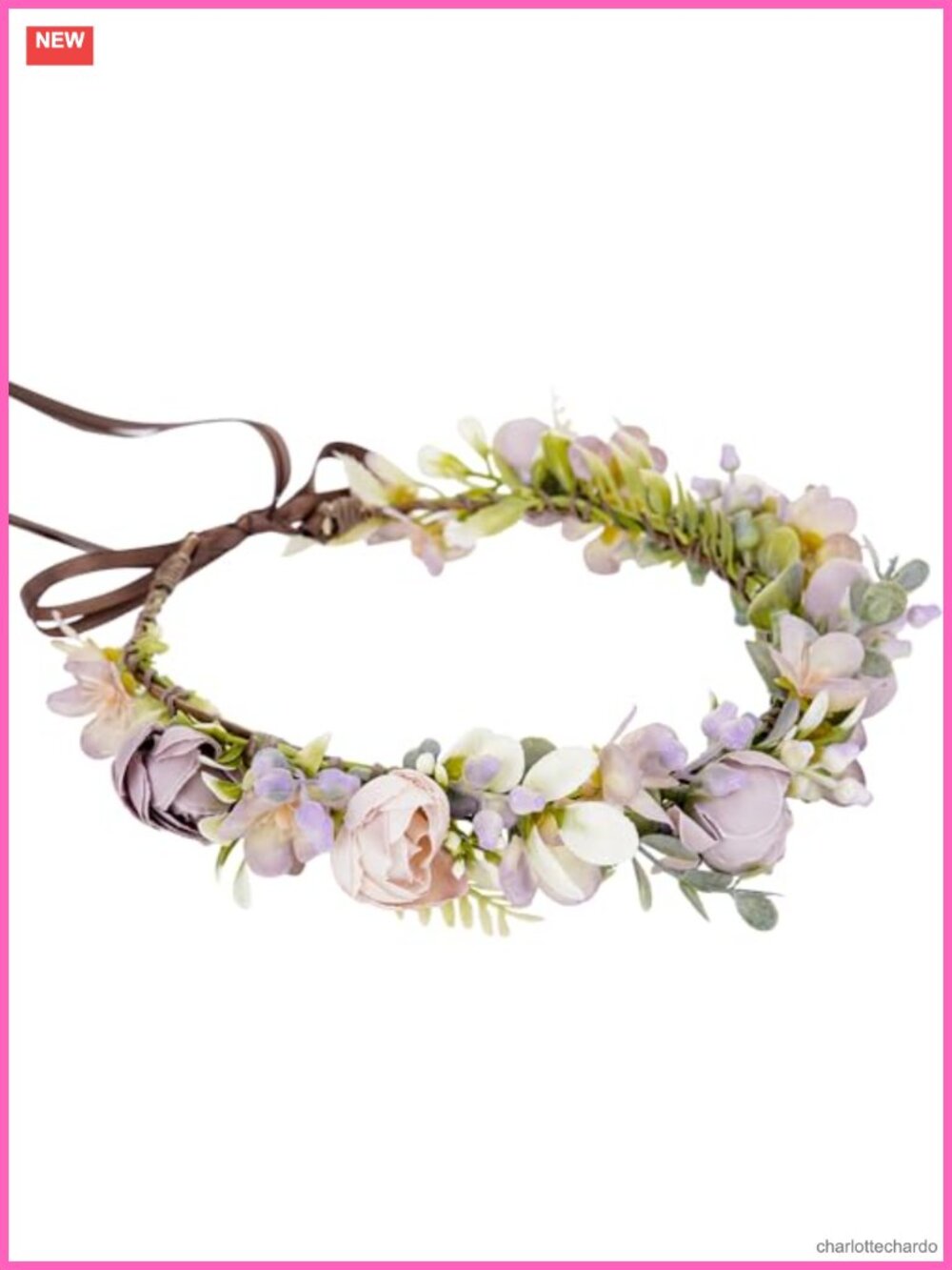 Fairy Rose Floral Headpiece Handmade Adjustable Ribbon Flower Crown Headband